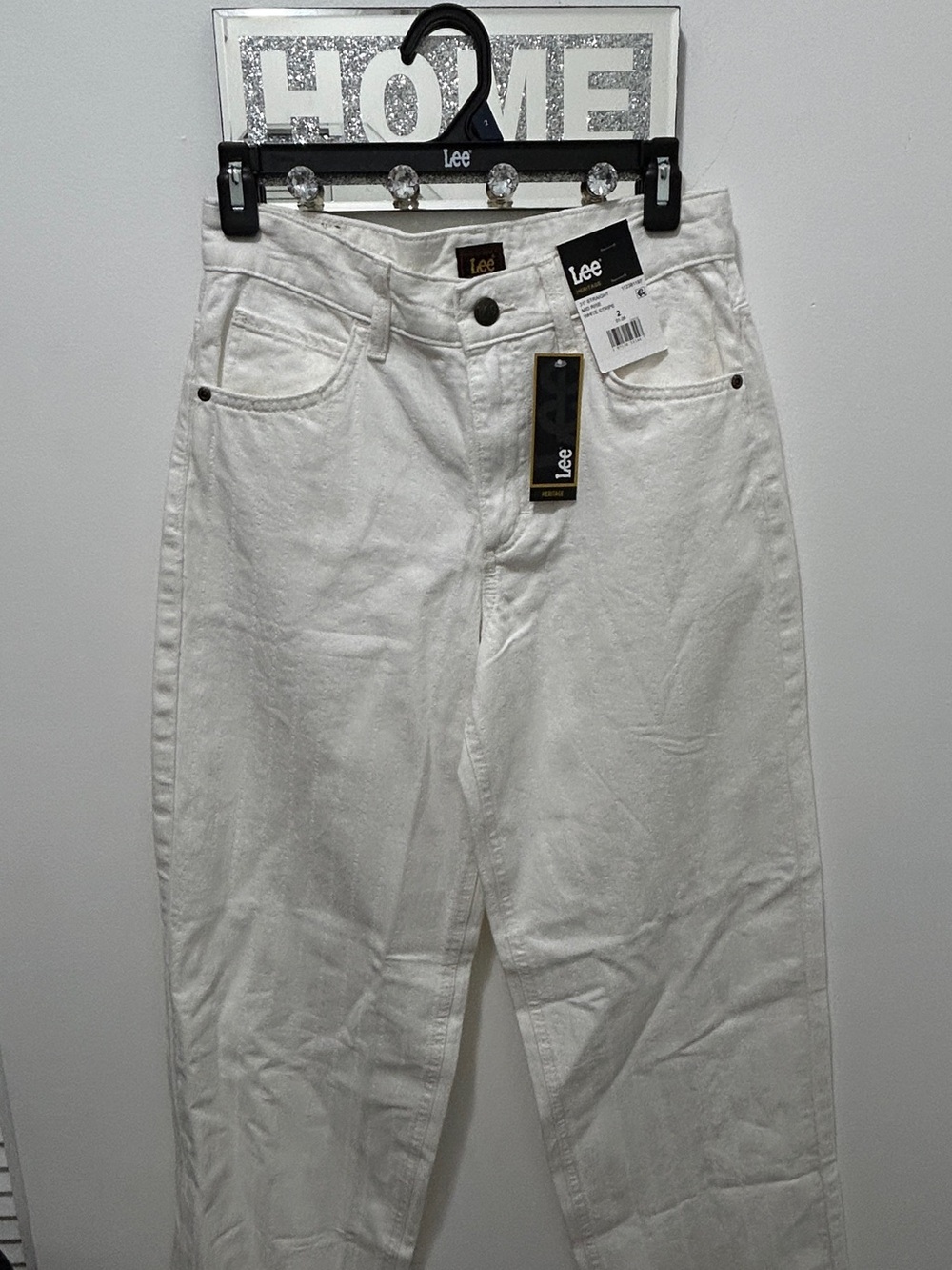 Lee Heritage White Straight Leg Mid Rise Jeans Size 2 NWT 100% Cotton - Picture 2 of 10